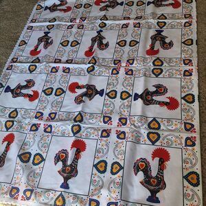 NEW Portuguese Galo de Barcelos Rooster Table Linen 6ft Rectangle Portugal
